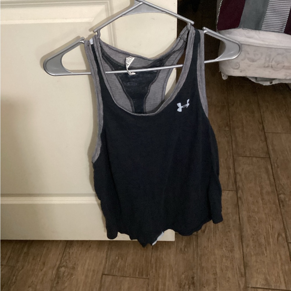 Under Armour Women's Black and Gray Tank Top